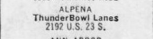 Thunder Bowl Lanes - Detroit Free Press Jun 28 1964